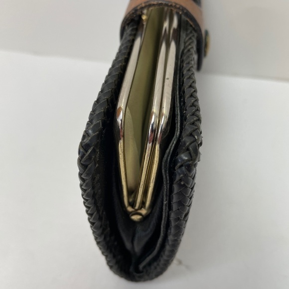 Vtg Ladies Brown Leather Wallet Floral 7” - Picture 4 of 10